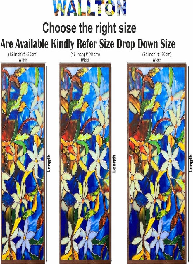 WALLTON فيلم زجاجي لاصق من الفينيل غير لامع من والتون، يوفر الخصوصية، مناسب للنوافذ والأبواب والمكاتب والمنازل. | مقاوم للأشعة فوق البنفسجية. (24 × 72 بوصة، لون أزرق باهت) - Image 2